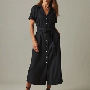 American Giant Midnight Black Midi Dress